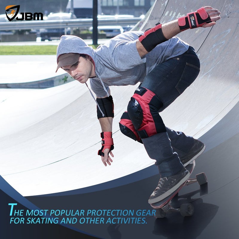 JBM Adult & Kids Knee Pads Elbow Pads and Wrist Guards for Inline Skating, Roller Skating, Skateboarding, Scootering - Image 2